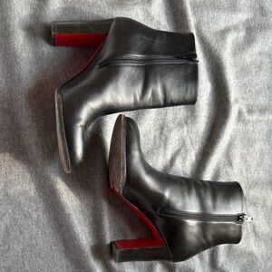 Christian Louboutin Black Heeled Boots with Red Soles - 39